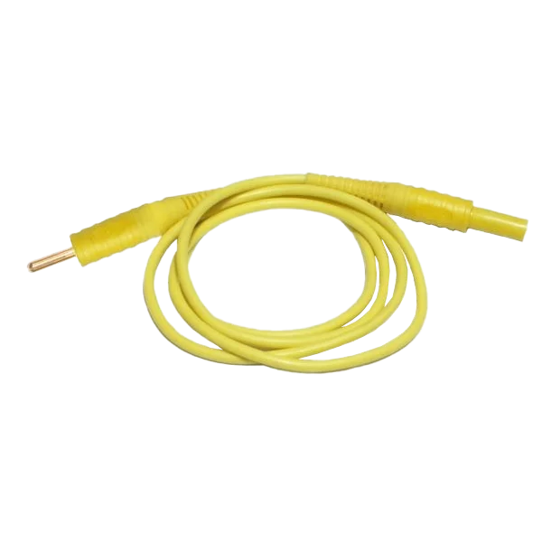 Przewód 1,2 m żółty zakończony wtykami bananowymi-thumbnail