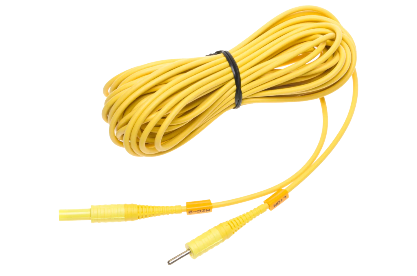 Przewód 10 m żółty zakończony wtykami bananowymi-thumbnail