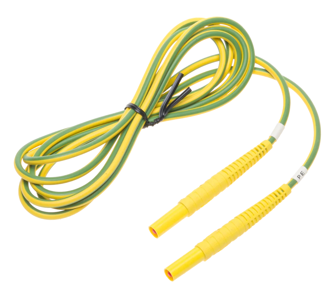 Przewód 2,2 m żółto-zielony 1 kV (wtyki bananowe)