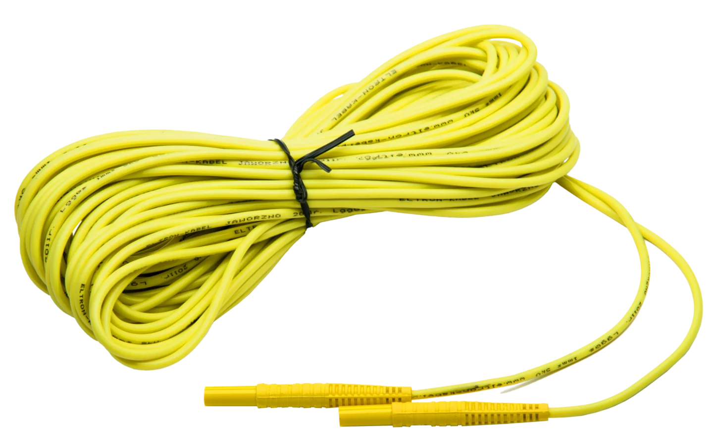 Przewód 20 m żółty 1 kV (wtyki bananowe)