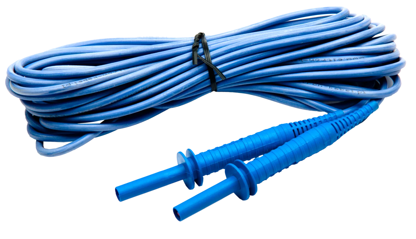 Prüfleitung mit "Bananen"-Stecker; 10 m; 5kV; blau