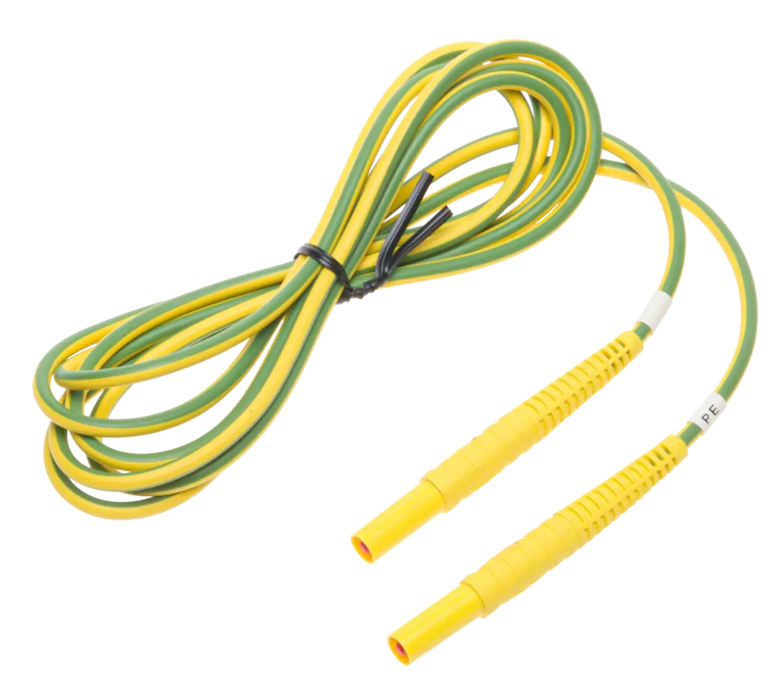Prüfleitung mit "Bananen"-Stecker; 2,2 m, gelb und grün-thumbnail