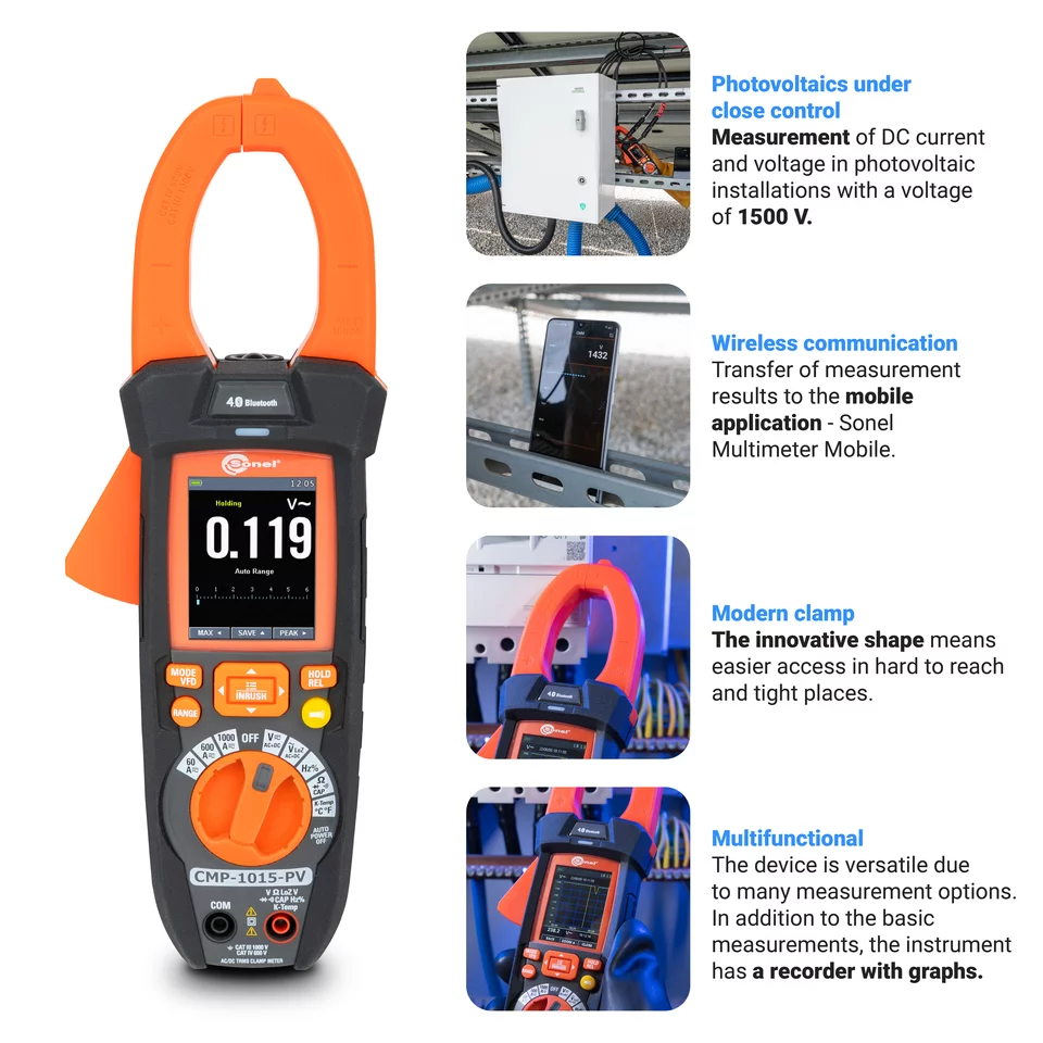 Digitale Strommesszange für PV-Anlagen CMP-1015-PV Pro-13-thumbnail