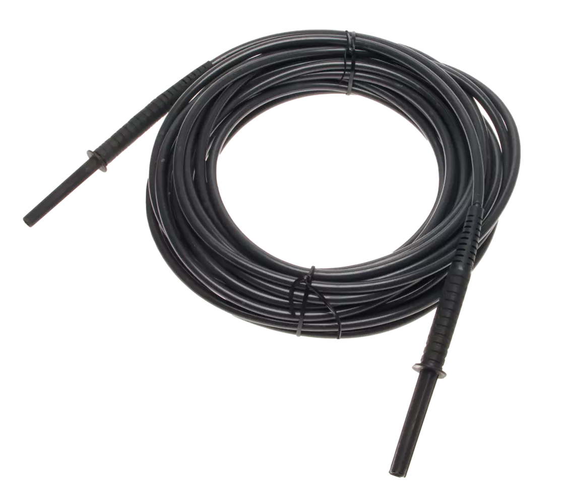 Cable 15 m negro 10 kV (conectores tipo banana, blindado)-thumbnail