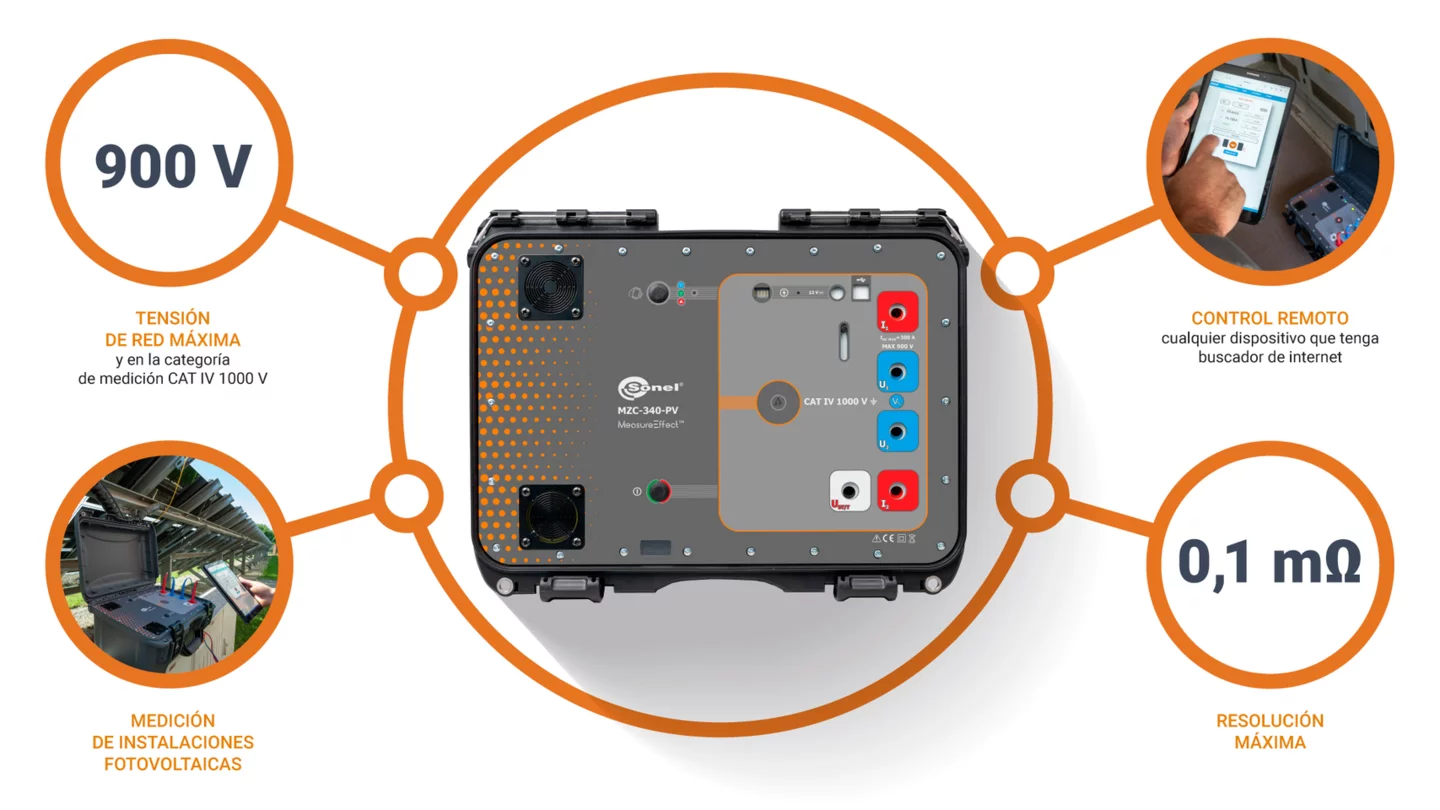 Medidor de la impedancia del bucle de cortocircuito de alta corriente MZC-340-PV-6-thumbnail