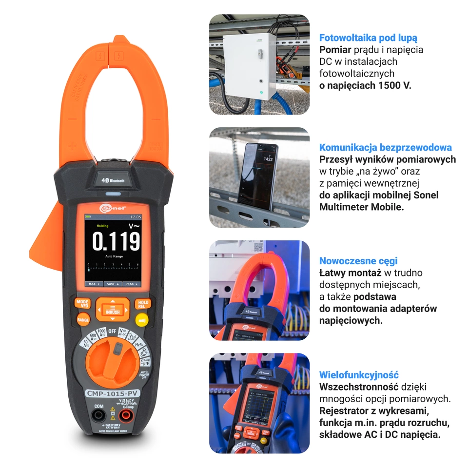 Medidor de pinza digital para instalaciones fotovoltaicas CMP-1015-PV Pro-15-thumbnail