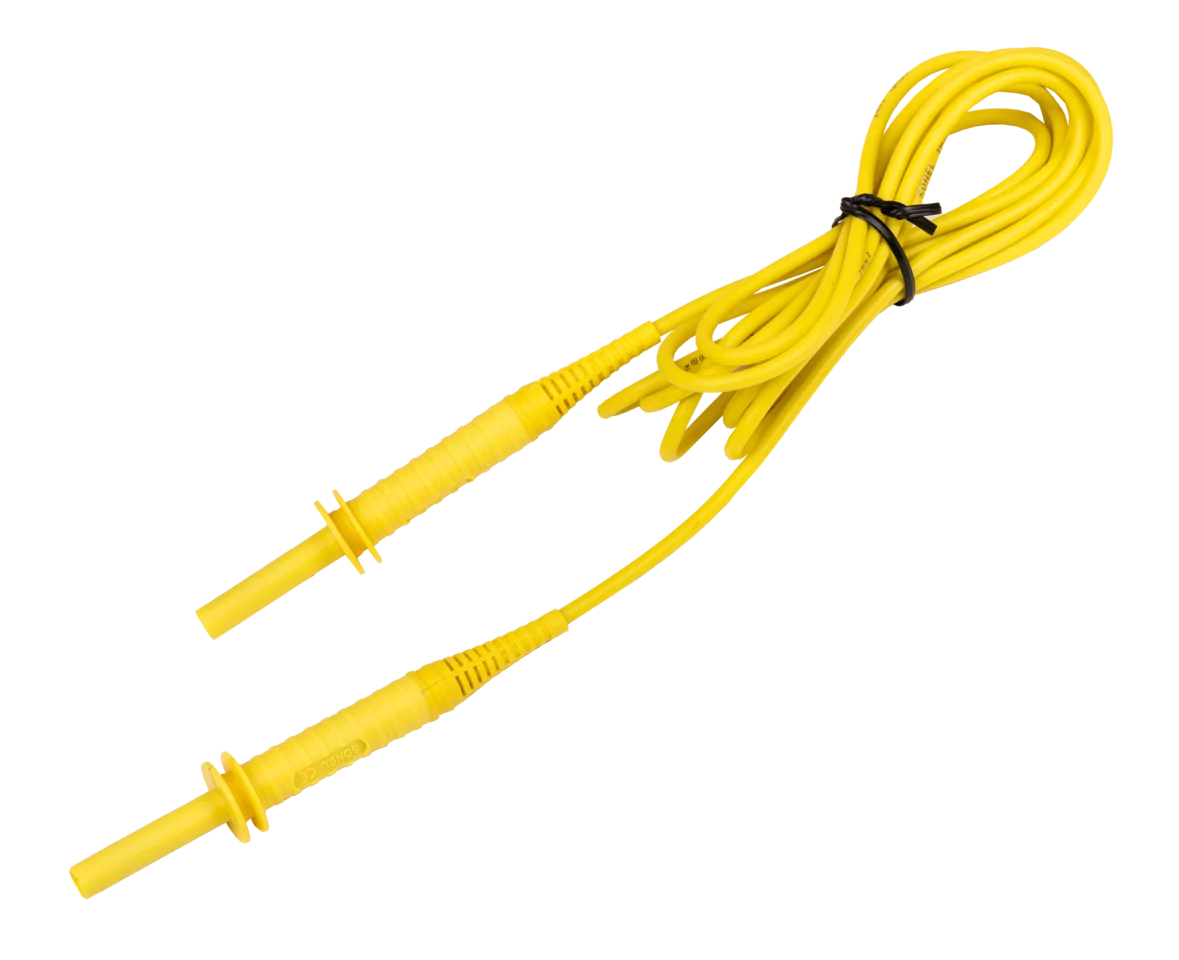 Cable 3 m amarillo CAT III 1500 V (conectores tipo banana)-thumbnail