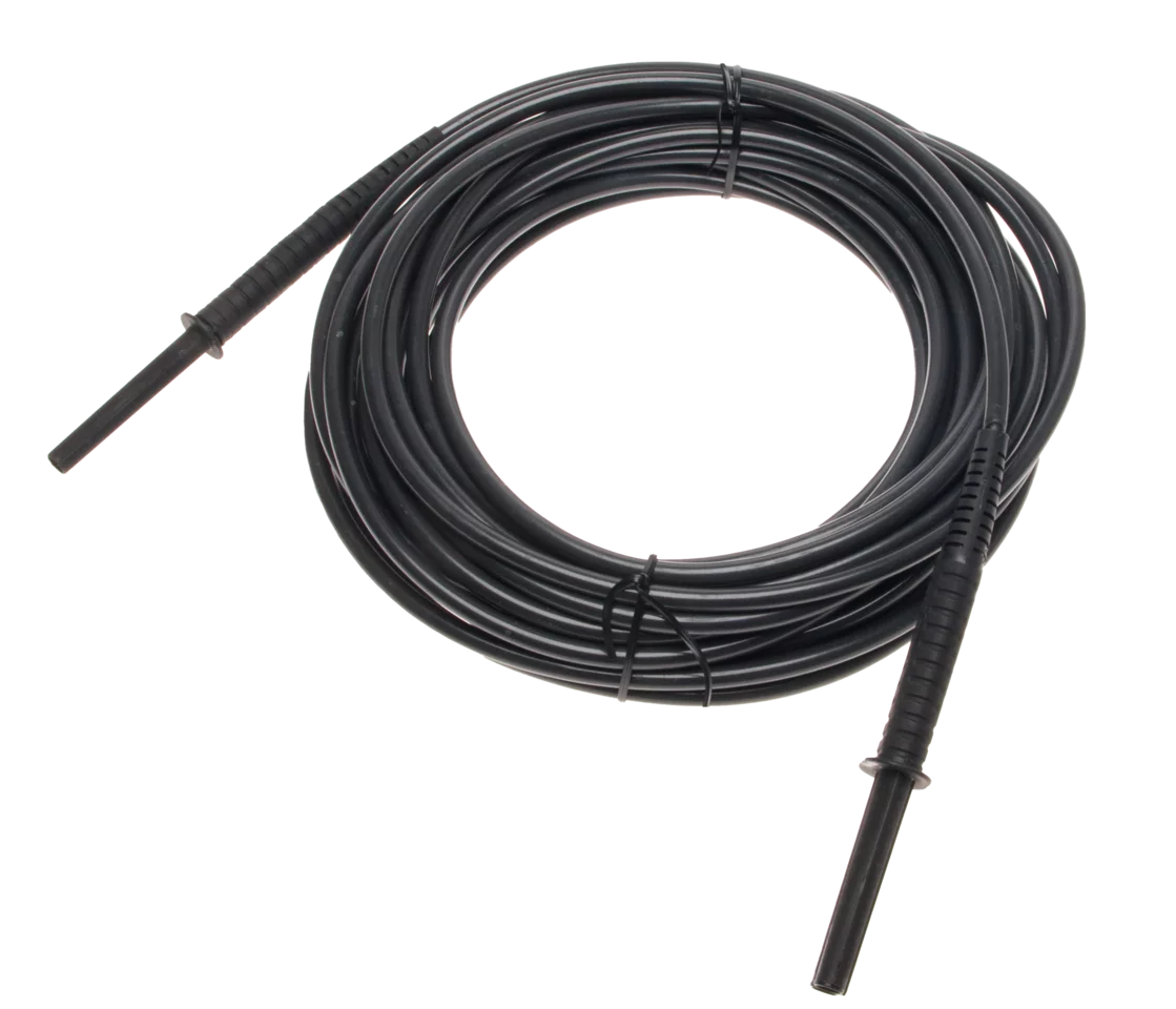 Cable 15 m negro 10 kV (conectores tipo banana, blindado)-thumbnail