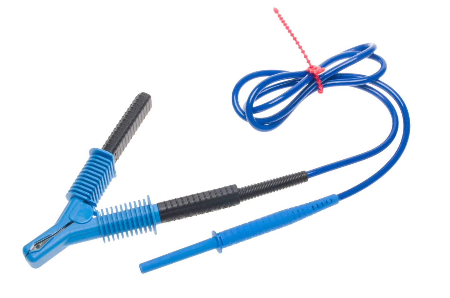 Cable de medición 1,8 m azul 15 kV (Terminó con una pinza cocodrilo)-thumbnail