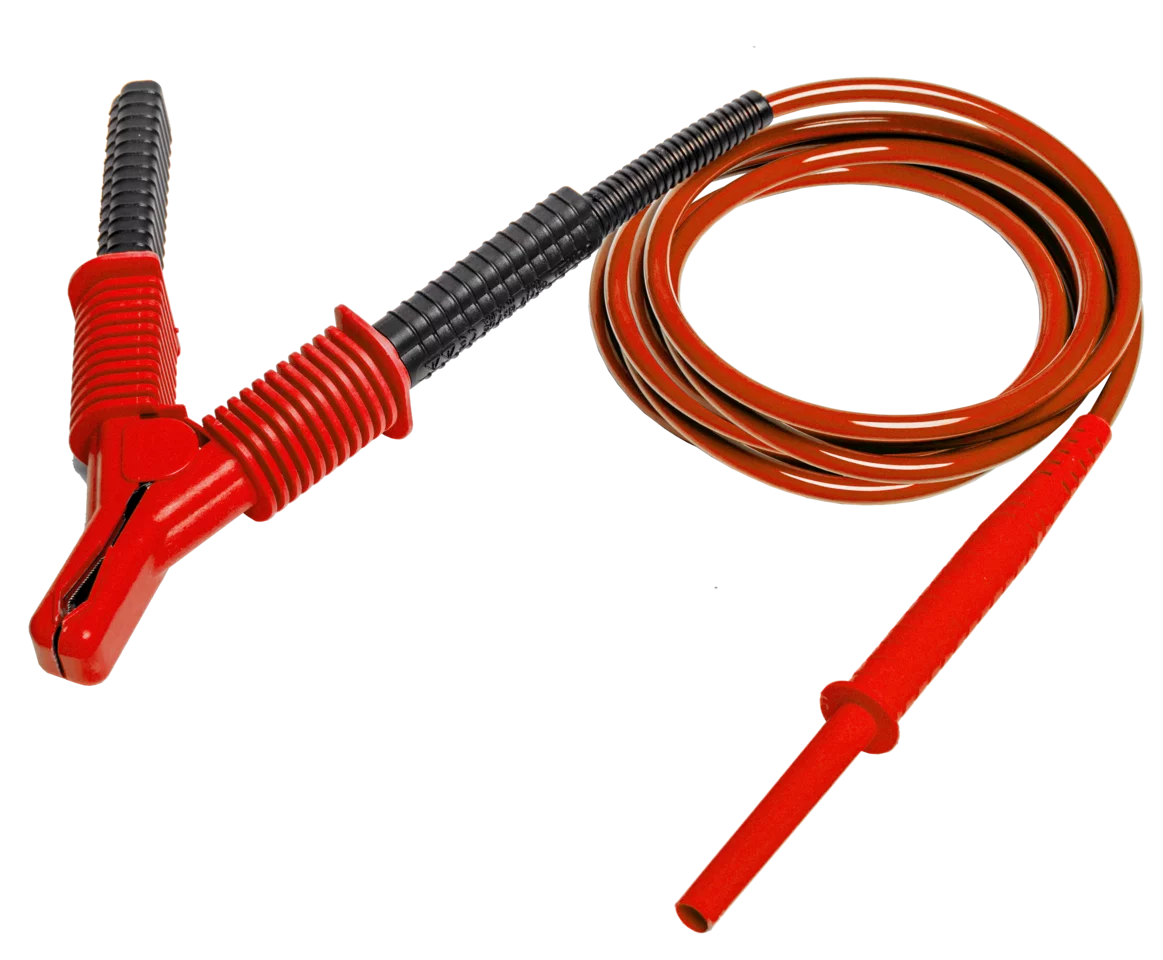Cable de medición 1,8 m rojo 15 kV (Terminó con una pinza cocodrilo)-thumbnail