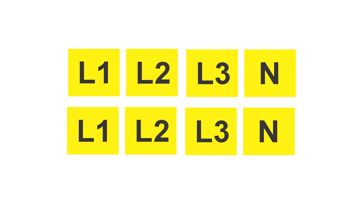 Oznaczniki na przewody L1, L2, L3, N (komplet 8 szt.)-thumbnail