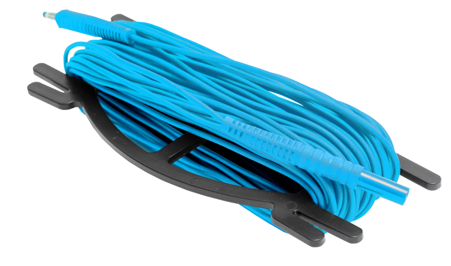 Przewód 15 m niebieski do pomiaru uziemień na nawijaku (wtyki bananowe)-thumbnail