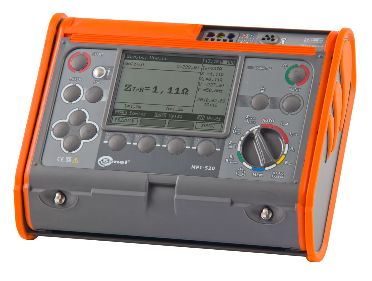 Miernik parametrów instalacji elektrycznych z cęgami  MPI-520 + C-3-1
