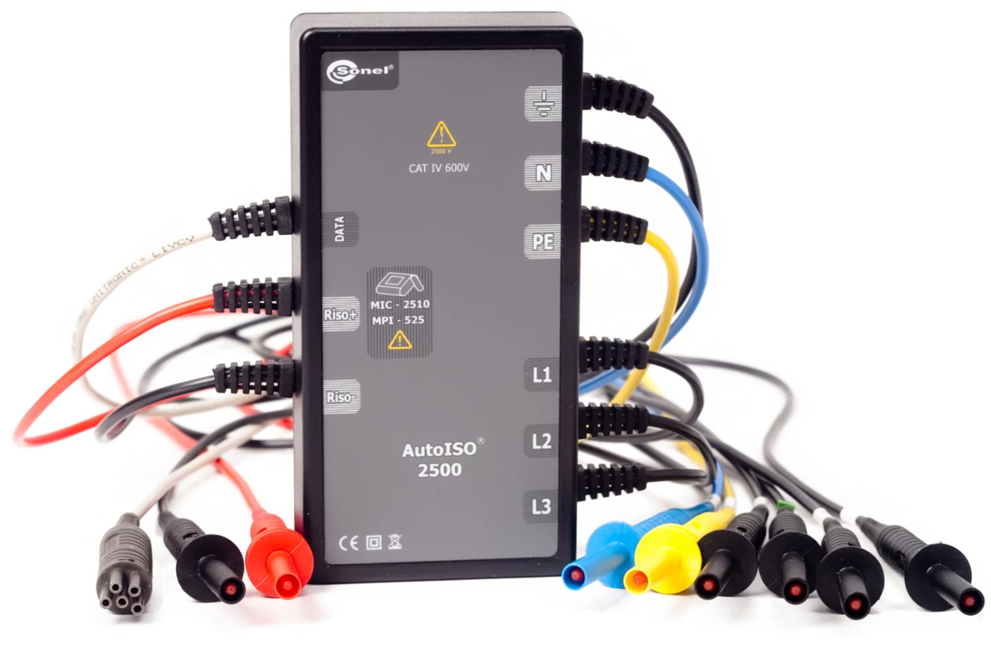 Miernik parametrów instalacji elektrycznych z adapterem MPI-525 + AutoISO-2500-3