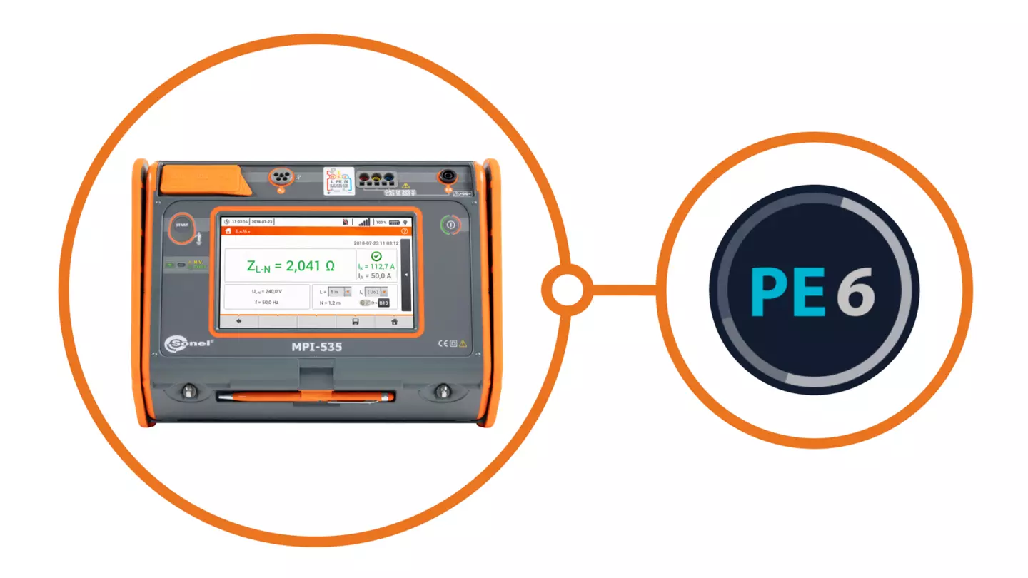 Wielofunkcyjny miernik parametrów instalacji elektrycznych z programem MPI-535 + PE6-thumbnail