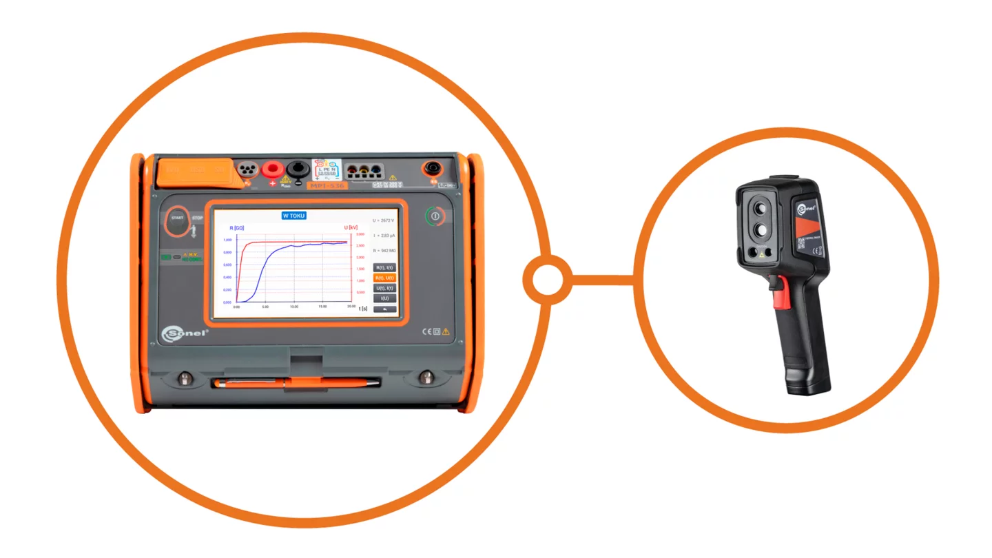 Wielofunkcyjny miernik parametrów instalacji elektrycznych z kamerą termowizyjną MPI-536 + KT-256F