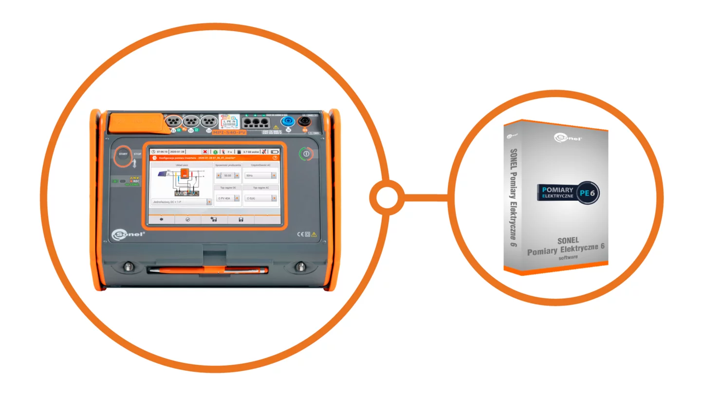 Wielofunkcyjny miernik parametrów instalacji elektrycznych z programem MPI-540-PV + PE6