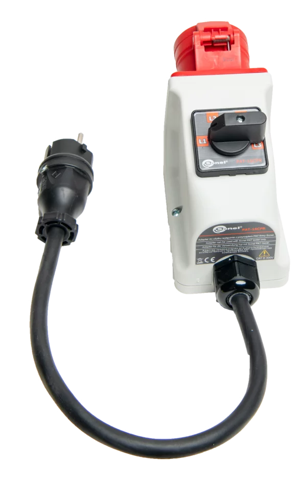 Three-phase socket adapter 16 A for PAT (4P, switchable)-thumbnail
