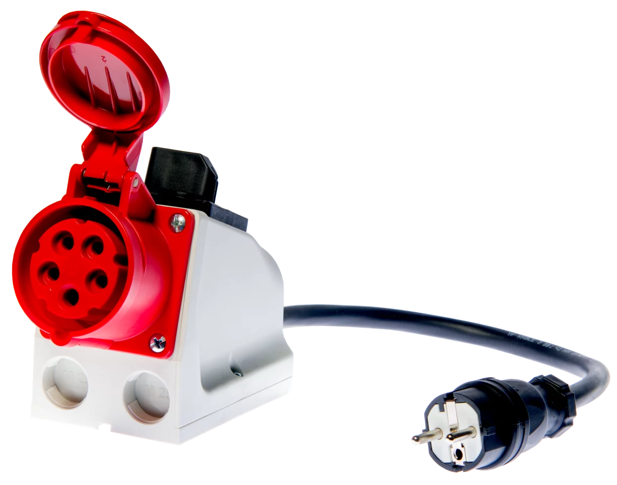 Three-phase socket adapter 16 A (5 P) for PAT (5P, switchable)-thumbnail