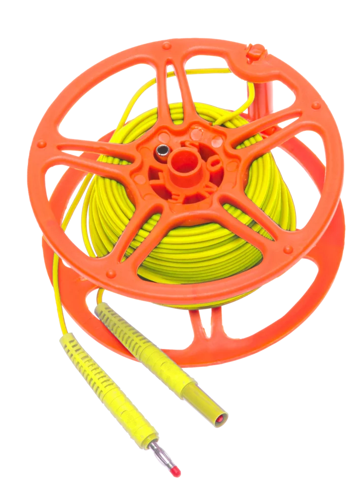 Test lead 25 m for earth resistance measurements (on a reel, banana plugs) yellow-thumbnail
