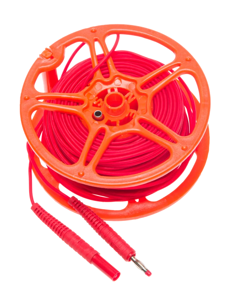 Test lead 40 m red with banana plug  (on a reel) -thumbnail