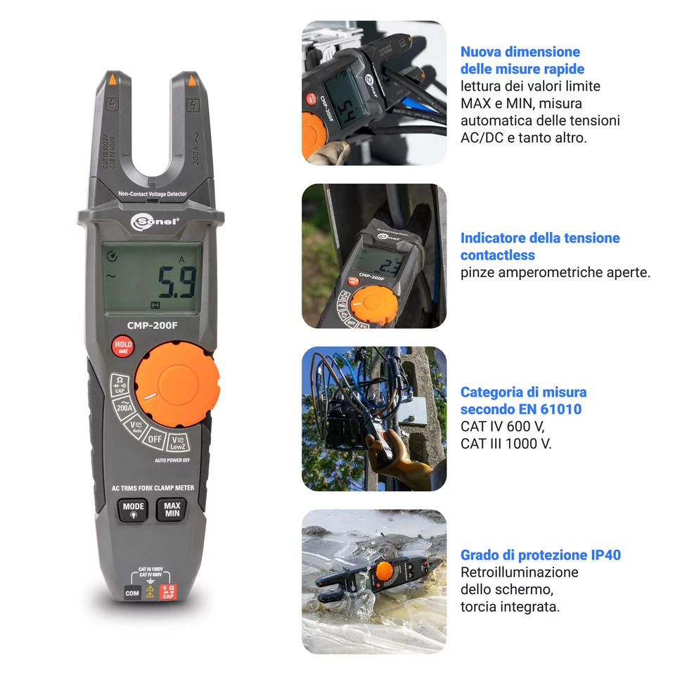 Misuratore a forcella per la corrente AC CMP-200F-9-thumbnail