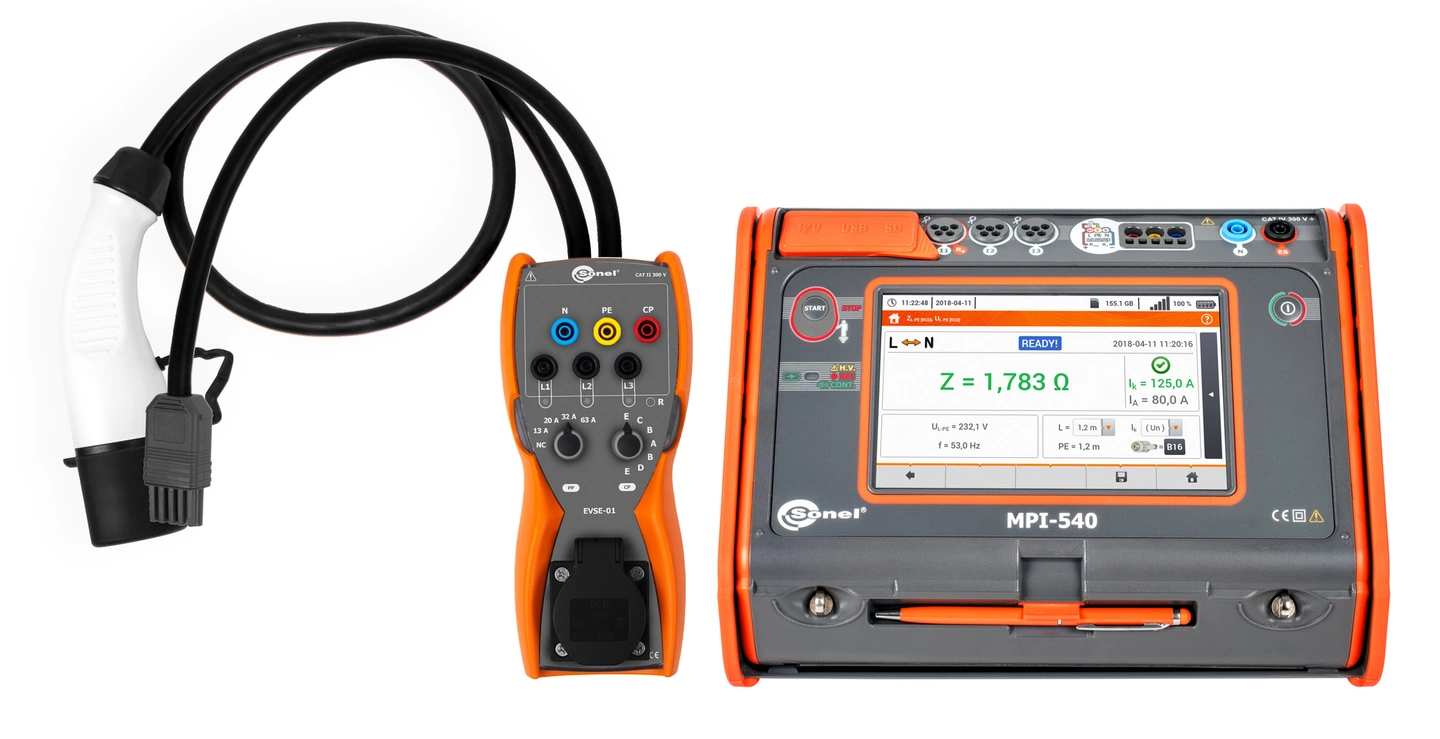 Tester multifunzione dei parametri delle installazioni elettriche e adattatore MPI-540 + EVSE-01-thumbnail