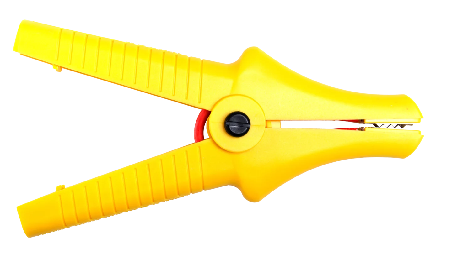 Crocodile clip, yellow, 11 kV, CAT IV 1000 V K-09