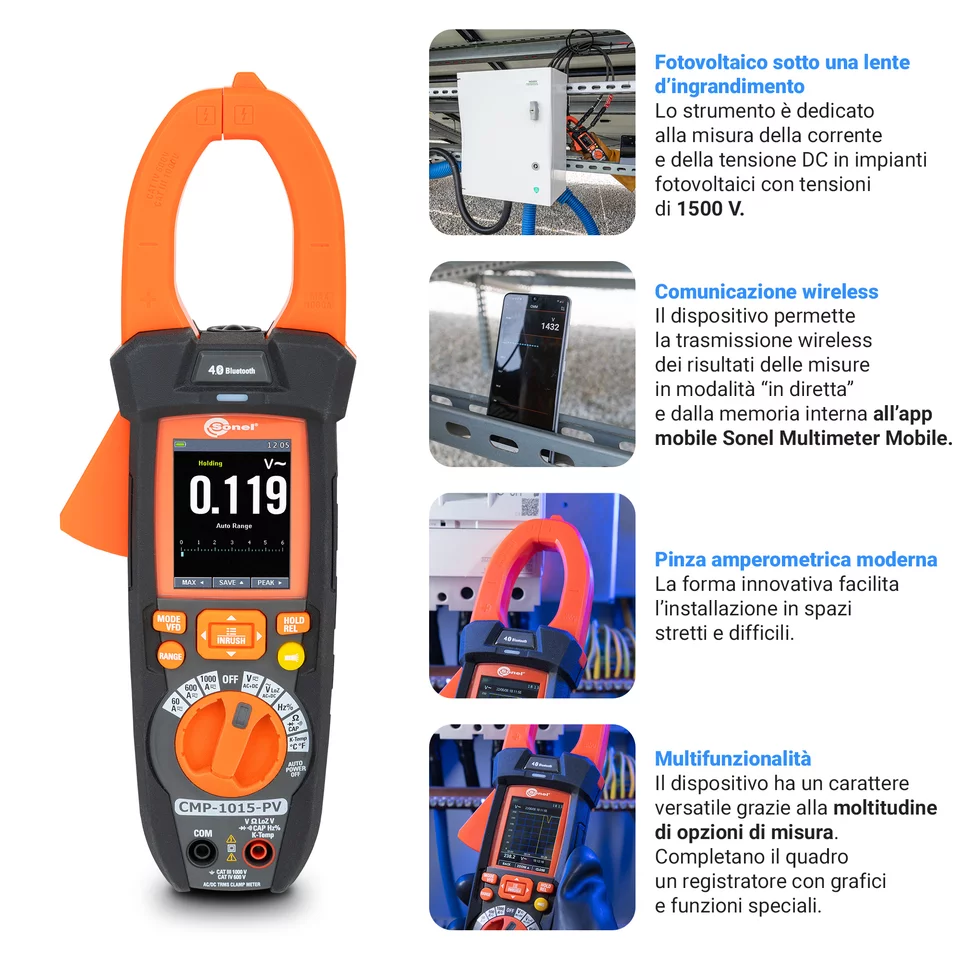Digital clamp meter for photovoltaic installations CMP-1015-PV-14-thumbnail