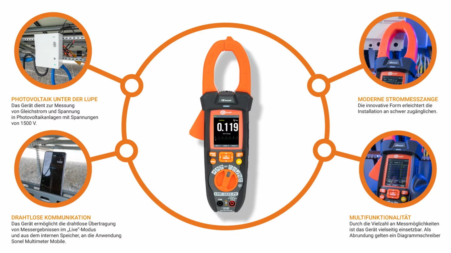 Digital clamp meter for photovoltaic installations CMP-1015-PV-9-thumbnail