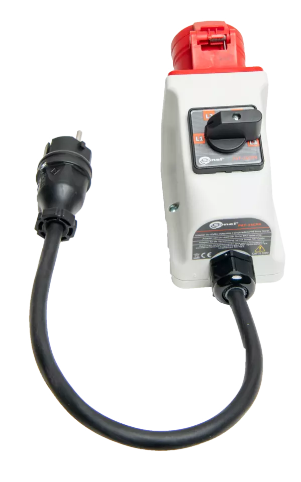 Three-phase socket adapter 16 A for PAT (4P, switchable)-thumbnail