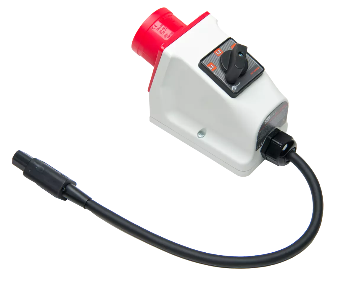 Three-phase socket adapter 16 A for PAT (5P, switchable)-thumbnail