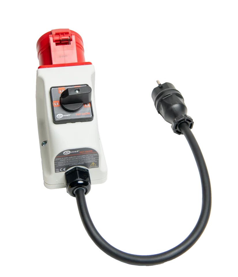 Three-phase socket adapter 32 A for PAT (4P, switchable)-thumbnail