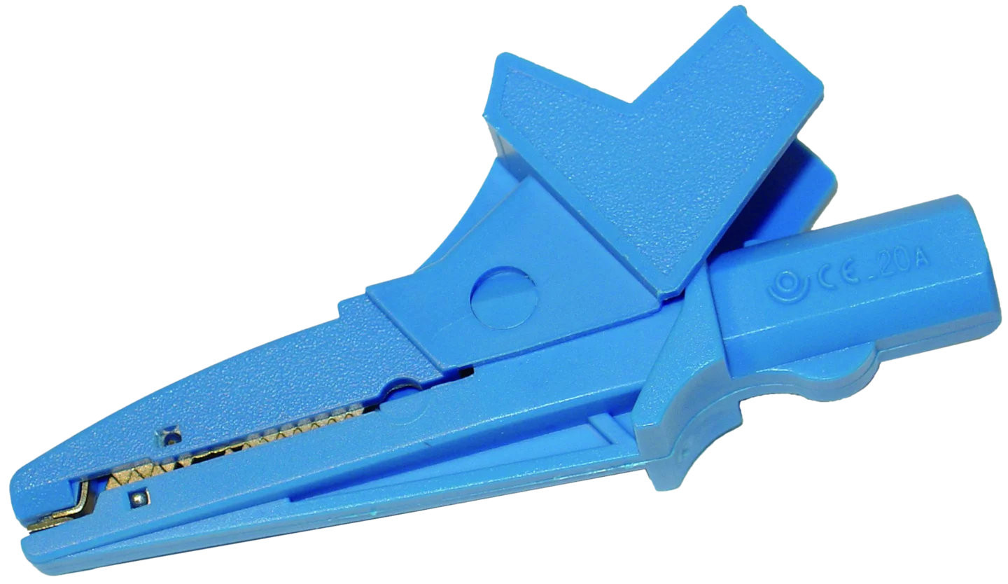 Crocodile clip, blue, 1 kV, 20 A K-02