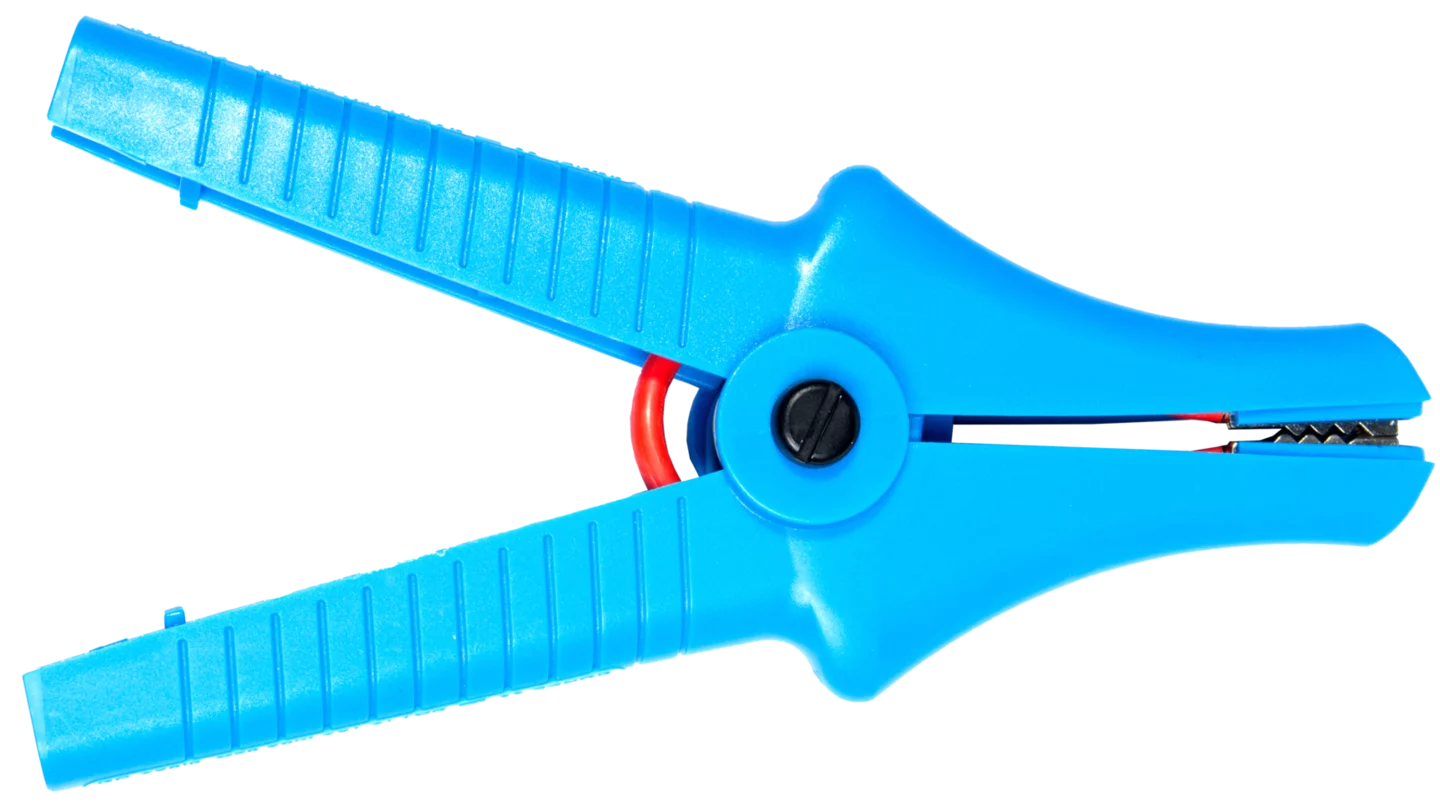 Crocodile clip, blue, 11 kV, 32 A K-09