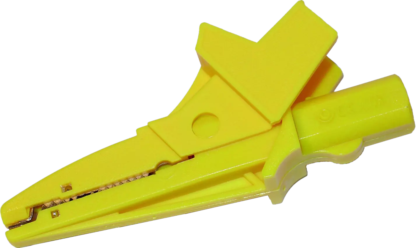 Crocodile clip, yellow, 1 kV, 20 A K-02-thumbnail
