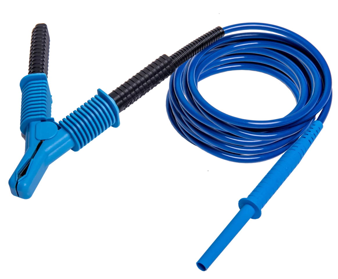 Test lead 3 m blue 15 kV, CAT IV 1000V with crocodile clip-thumbnail