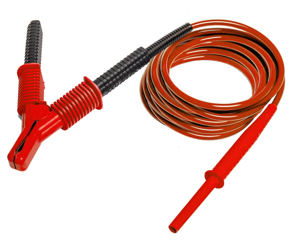 Test lead 3 m red 15 kV, CAT IV 1000V with crocodile clip-thumbnail