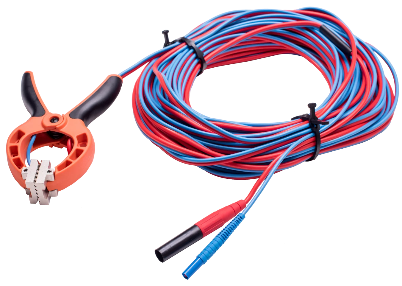 Double-wire test lead 10 m (Kelvin crocodile clip / banana plugs)-thumbnail