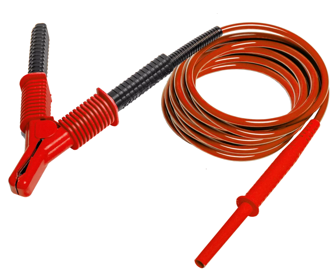 Test lead 10 m red 15 kV, CAT IV 1000V with crocodile clip -thumbnail