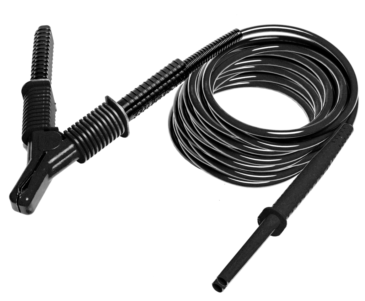 Test lead 20 m black shielded 15 kV, CAT IV 1000V with crocodile clip-thumbnail