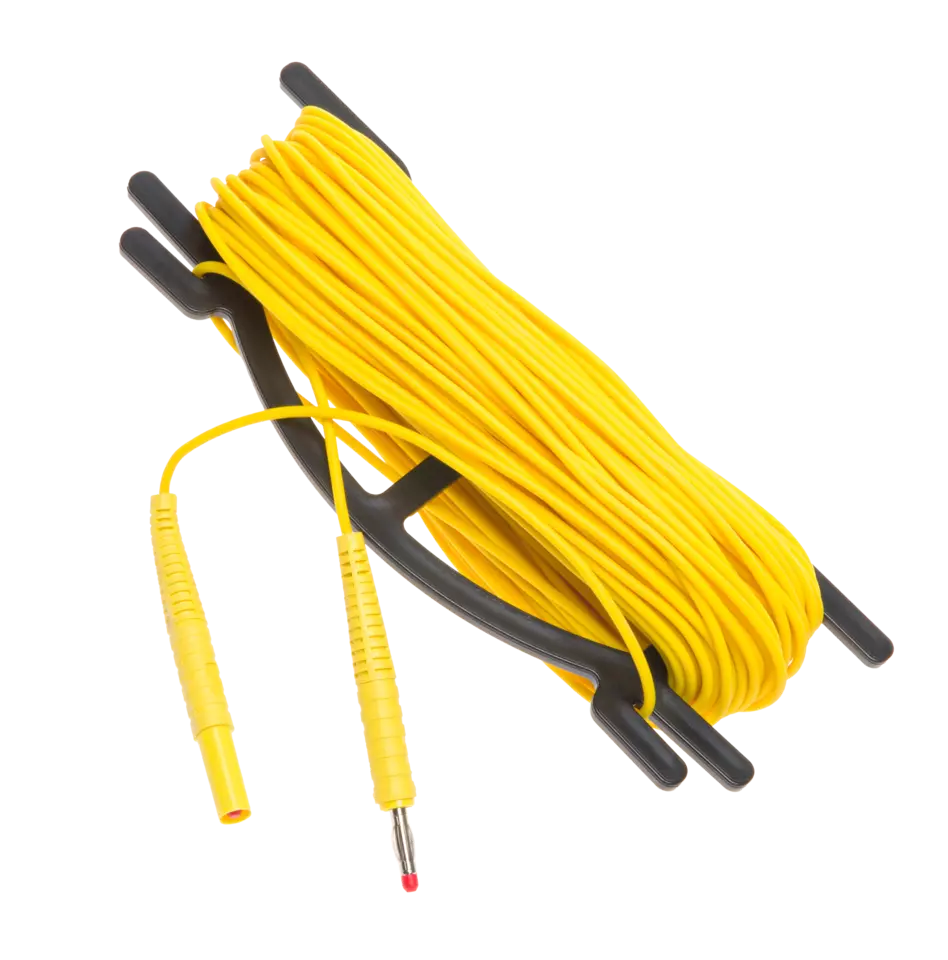 Test lead 30 m for earth resistance measurements (on a H-frame, banana plugs) yellow-thumbnail