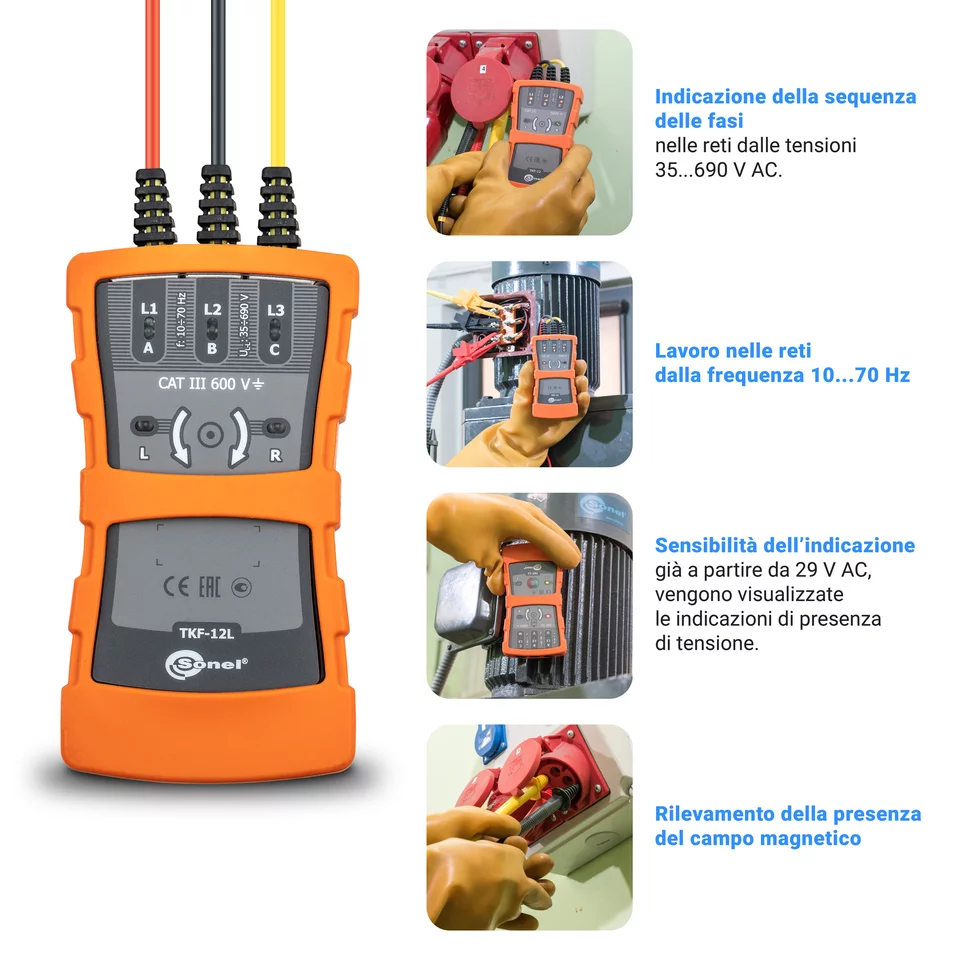 Phase sequence and motor rotation tester TKF-12L-5-thumbnail