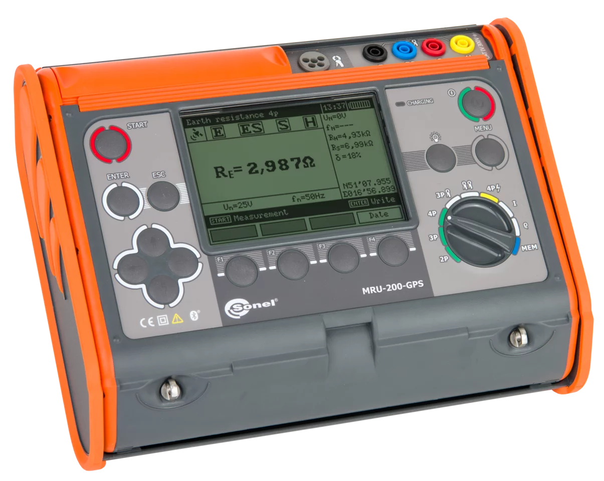 Earthing resistance and soil resistivity meter with hard carrying case and clamps MRU-200-GPS XL3C3N1-thumbnail