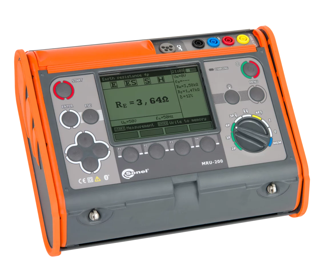Earthing resistance and soil resistivity meter with hard carrying case and clamps MRU-200 XL3C3N1-1-thumbnail