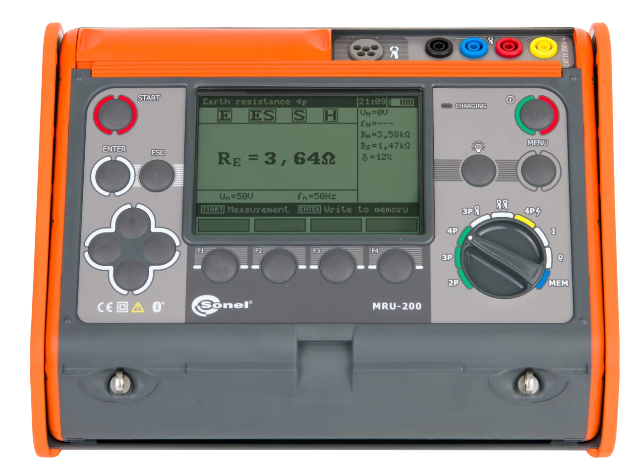 Earthing resistance and soil resistivity meter with hard carrying case and clamps MRU-200 XL3C3N1-thumbnail
