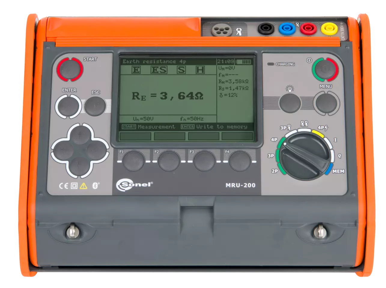 Earthing resistance and soil resistivity meter with hard carrying case and clamps MRU-200 XL3C3N1-thumbnail
