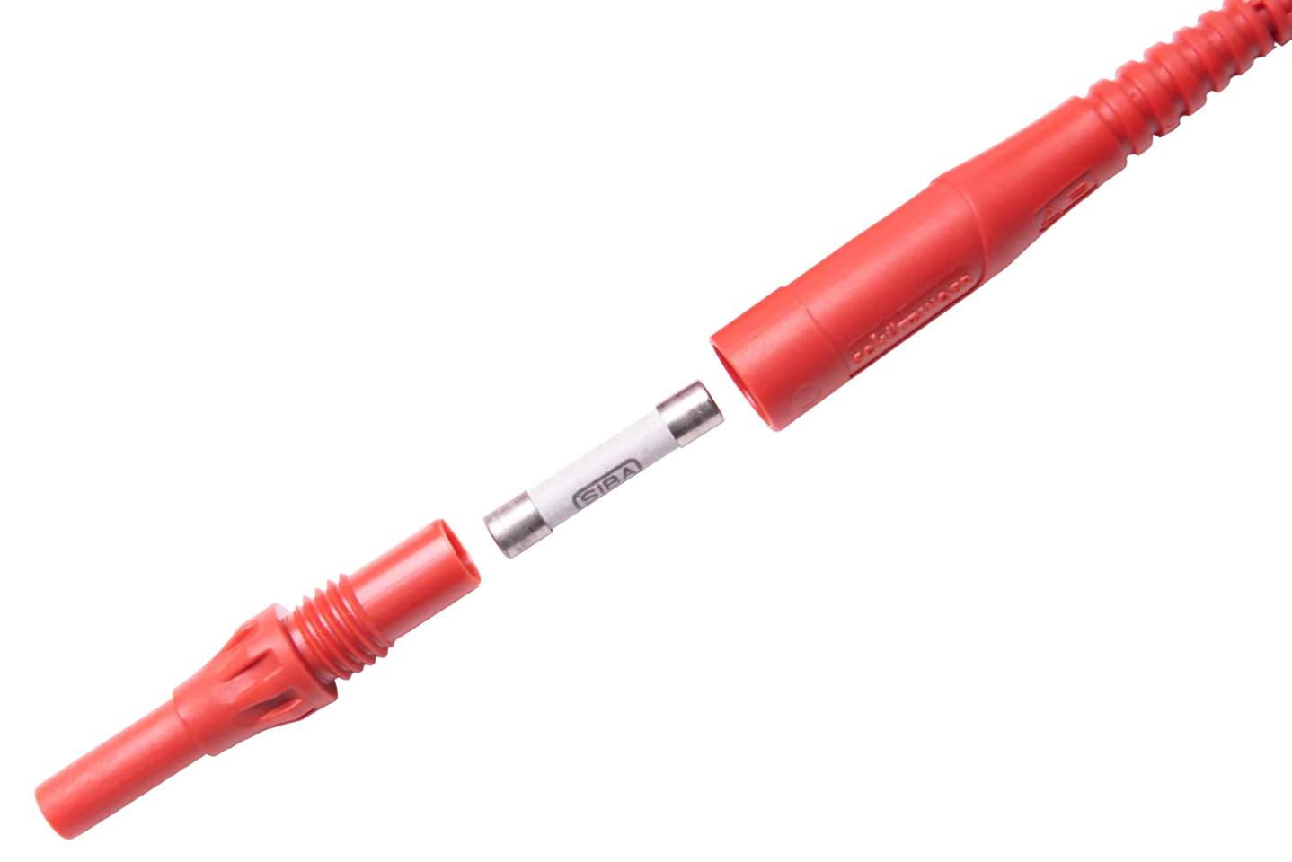 Cable 2,0 m rojo CAT IV 1000 V (conectores tipo banana, fusible de 10 A)-1