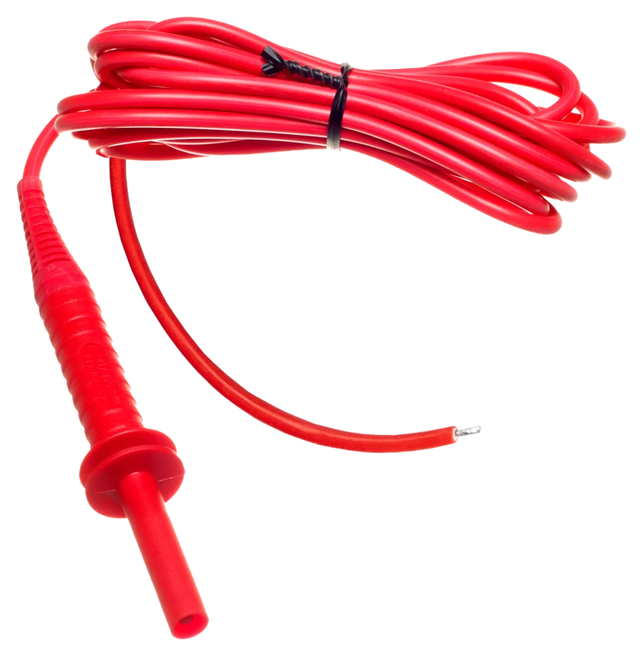 Cable 2 m rojo 5 kV (conector tipo banana, blanqueado)-thumbnail