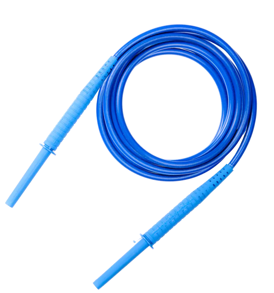 Cable 3,0 m azul 11 kV (conectores tipo banana)-thumbnail